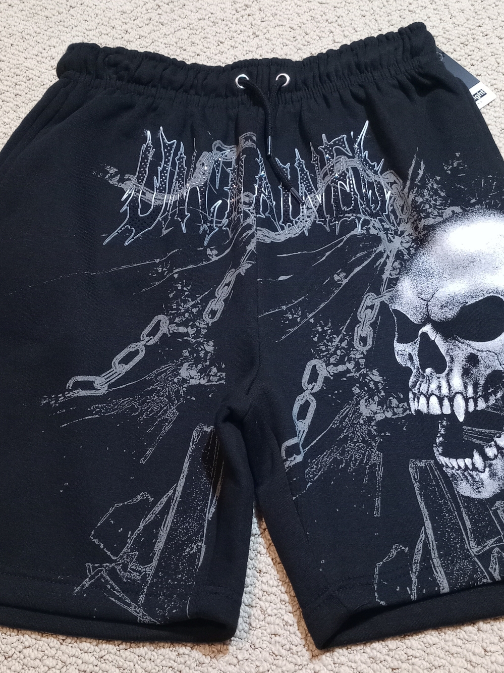 Eighty Eight Black Graphic  Shorts Sz Large